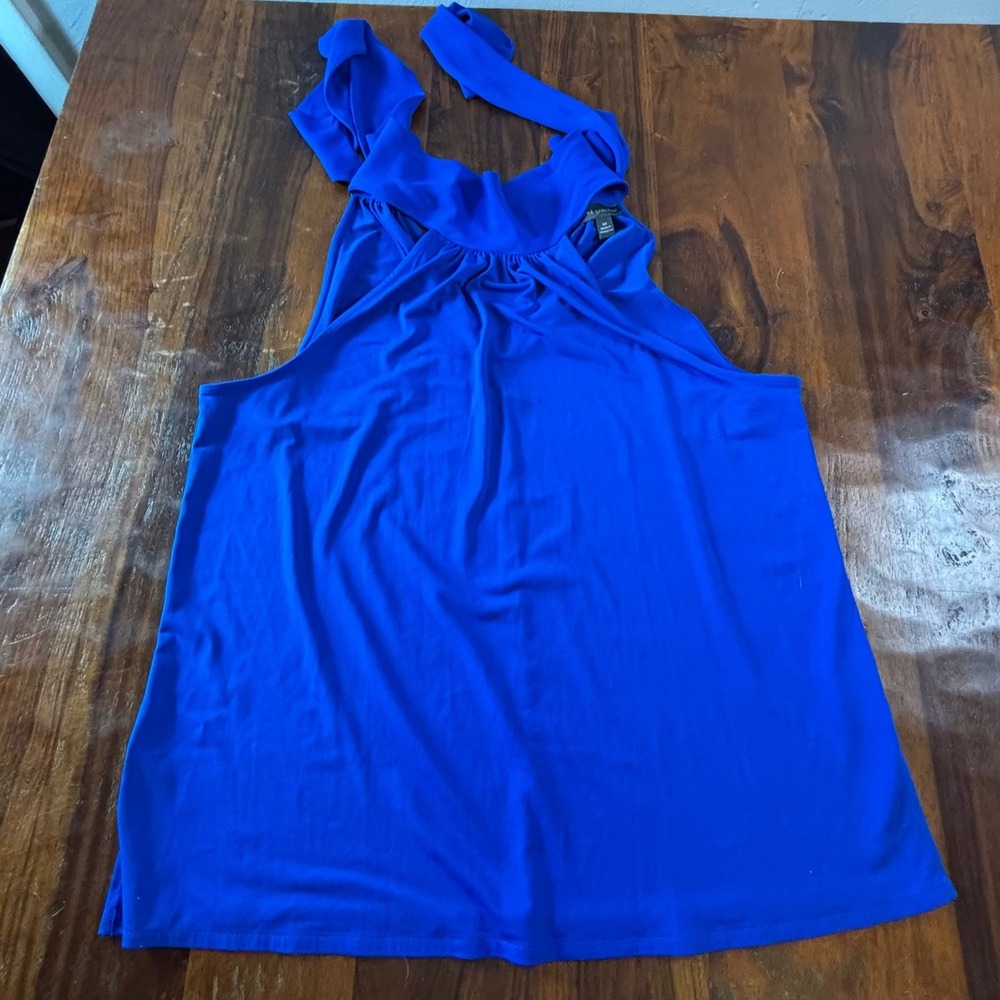 The Limited Royal Blue Halter Neck Tank Top Sleeveless Blouse Medium M Solid